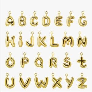 18 K Gold Filled Alphabet Charm Pendant 36pcs Jewelery Making Set